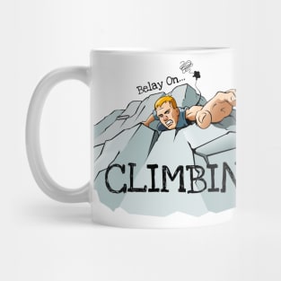 Rock Climber Reaching Mug